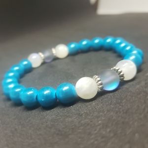 Rainbow moonstone, mystic quartz, miracle bracelet